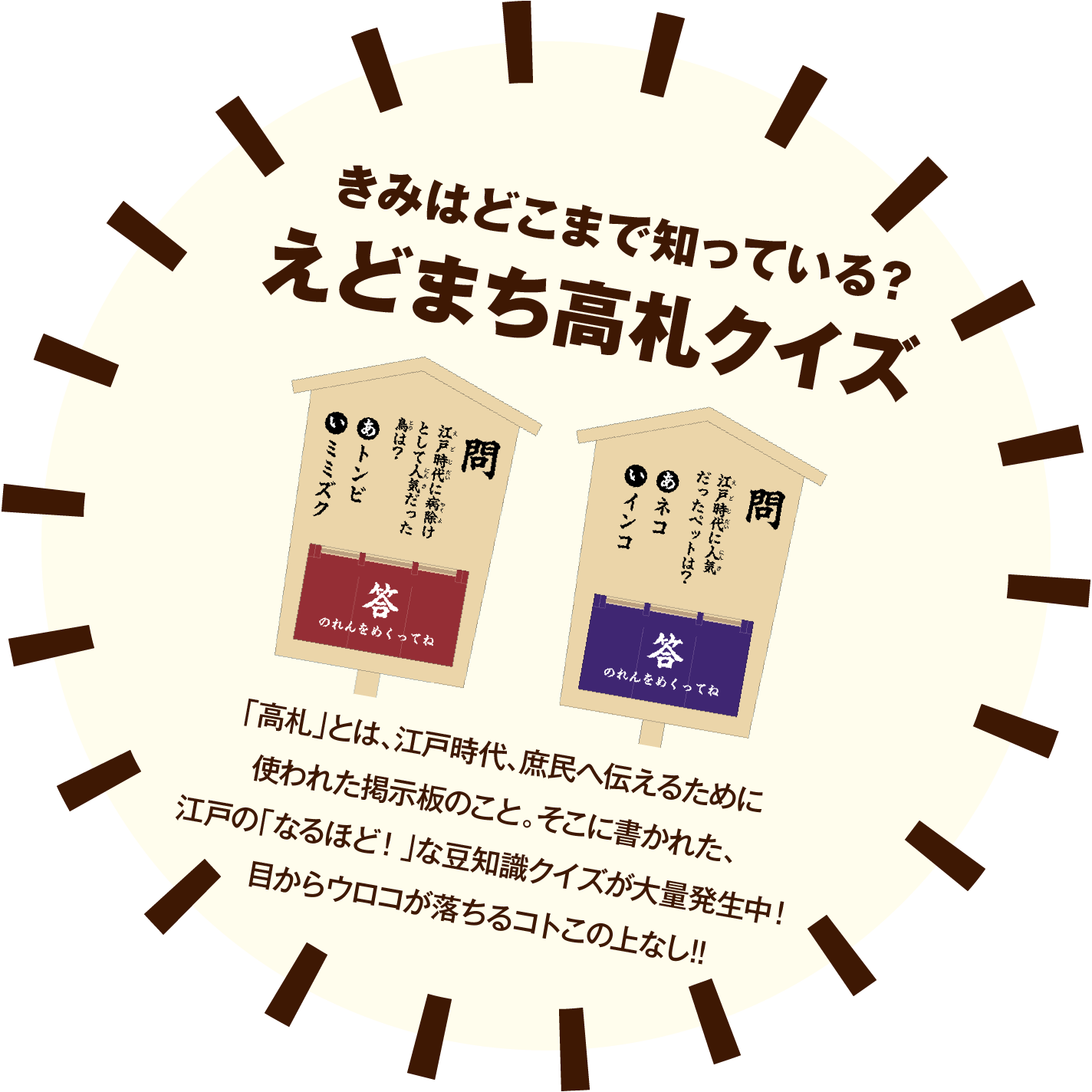 へぇーへぇーへぇー！えどまち高札クイズ